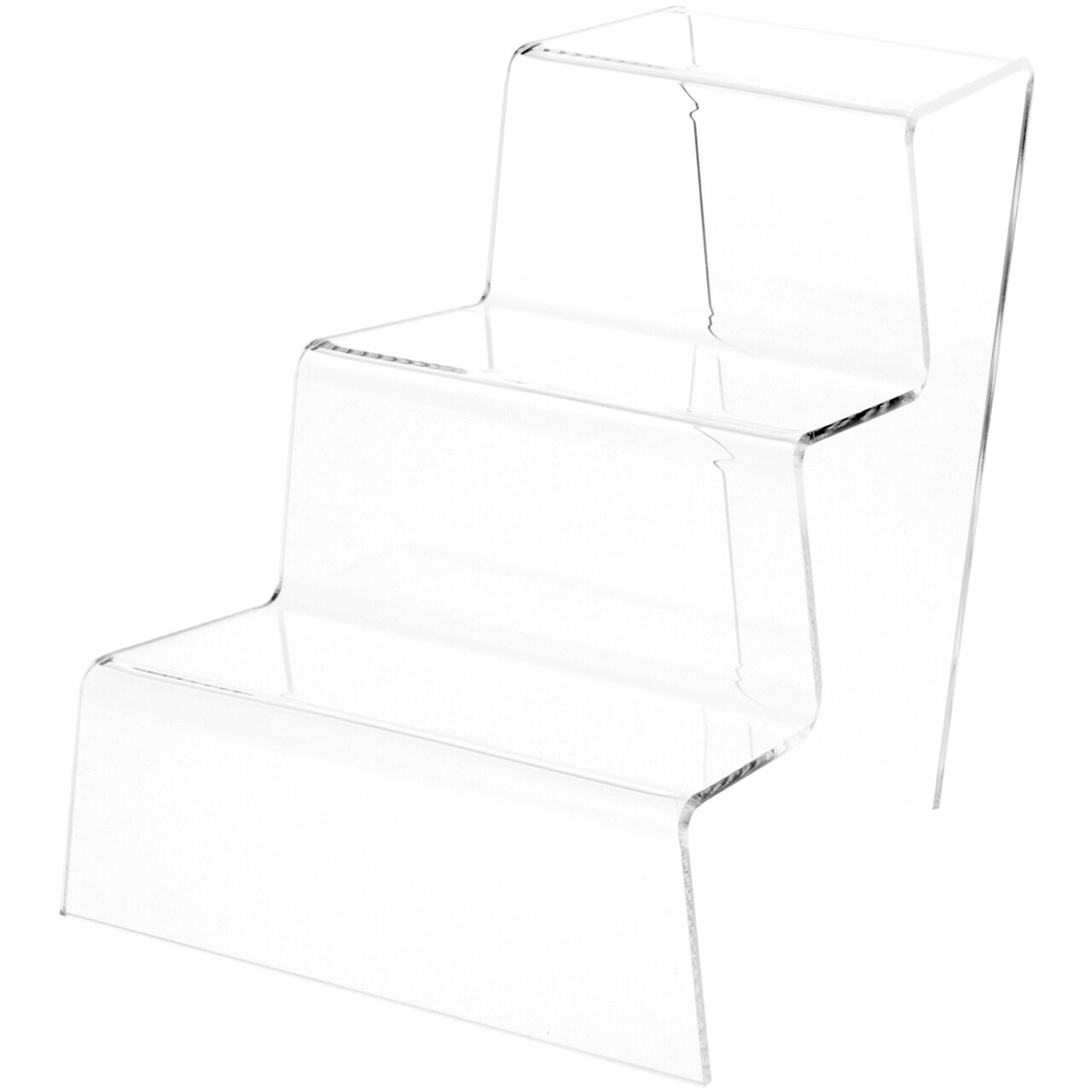 Plymor Clear Acrylic Tapered Display Stairs, 9.25" H x 9" W x 9.75" D